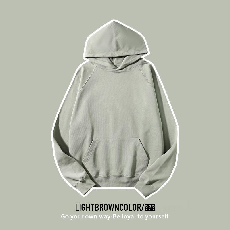 Unisex Thickened Pullover Hoodie: 460g Pure Cotton, Solid Color, Plus Size, Custom Printing Large
