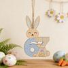 Yousheng 67 Bunny Easter Basket Tag Wooden Bunny Hanging Tag Funny Six Seven Rabbit Farmhouse Easter Sign for Spring Party Supplies