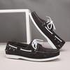 Men's Plus Size Genuine Leather Boat Shoes - British Style, Versatile Casual Lace-up Shoes