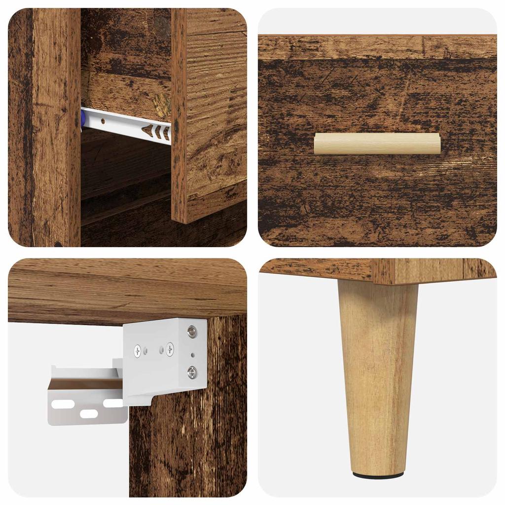 Highboard Reclaimed Wood 69.5 x 32.5 x 180 cm Particleboard