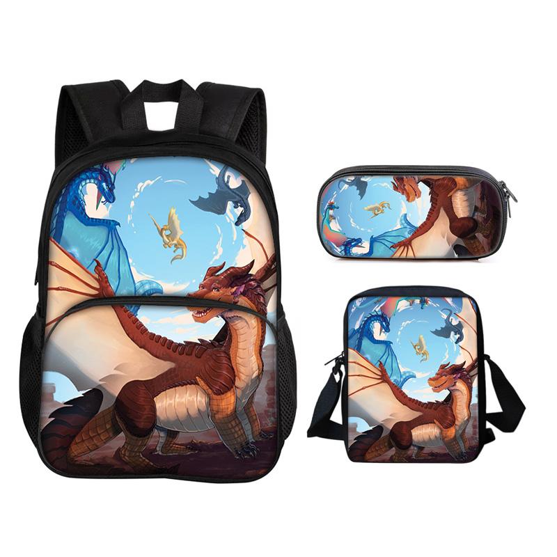 Helicopter round front Carrier Daily Pack Pen Case Carry bag 3Pcs Set mechanical printing best gift for boys Plus girls in school
