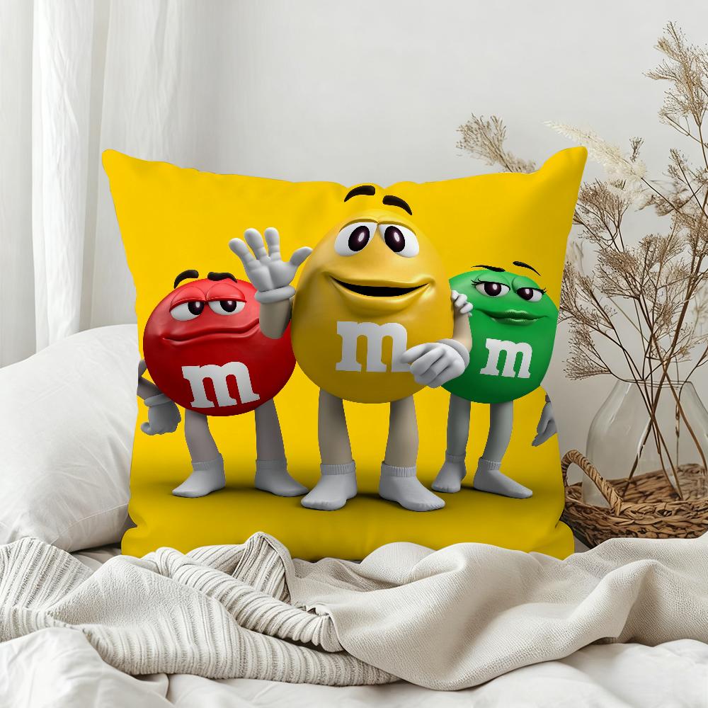 Sweet Candy Pillow Case Bedroom Sofa Living Room Backrest Decoration Square MMMs Fashion Cushion Nap Time