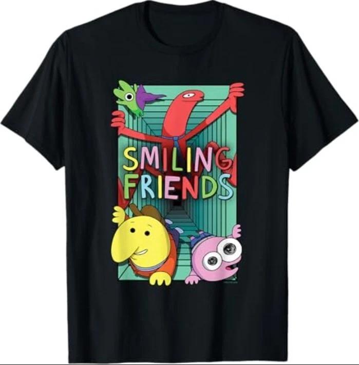 Мультяшная футболка с коллажем из персонажей мультсериала Smiling Friends S