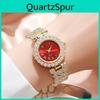 Fashion Roman Pattern Diamond Embellished Quartz Watch For Women With Alloy Band