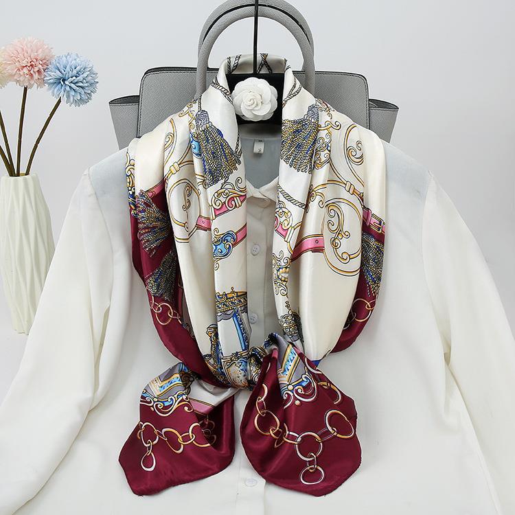 Large Silk Square Scarf for Women - Spring and Autumn All-Match Accessory