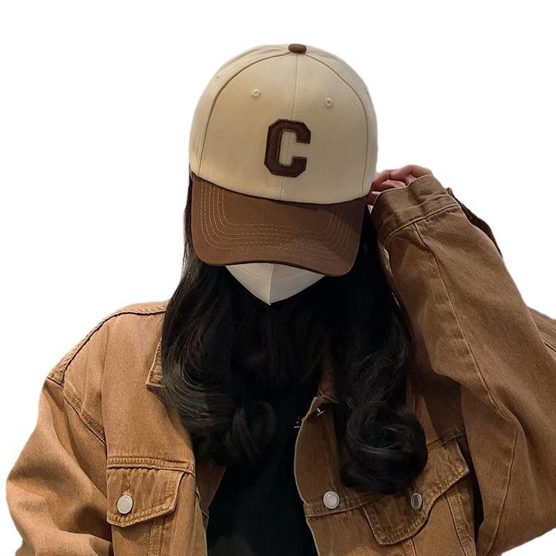 Schirmmütze Damen C-Buchstabe Paar Trend Großer Kopf Modehut Herren Frühling Internet-Berühmtheit Sport Sonnenschutz Baseballkappe