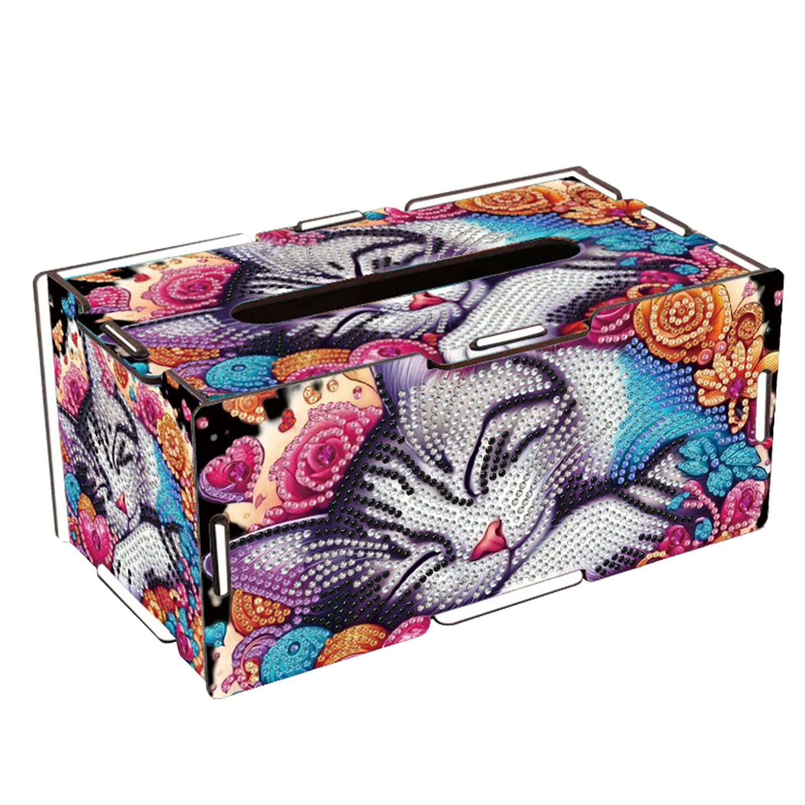

Wooden 5D Diamond Painting Tissue Holder 5D DIY Diamond Handmade Tissue Holder DIY Diamond Tissue Box for Living Room Decor