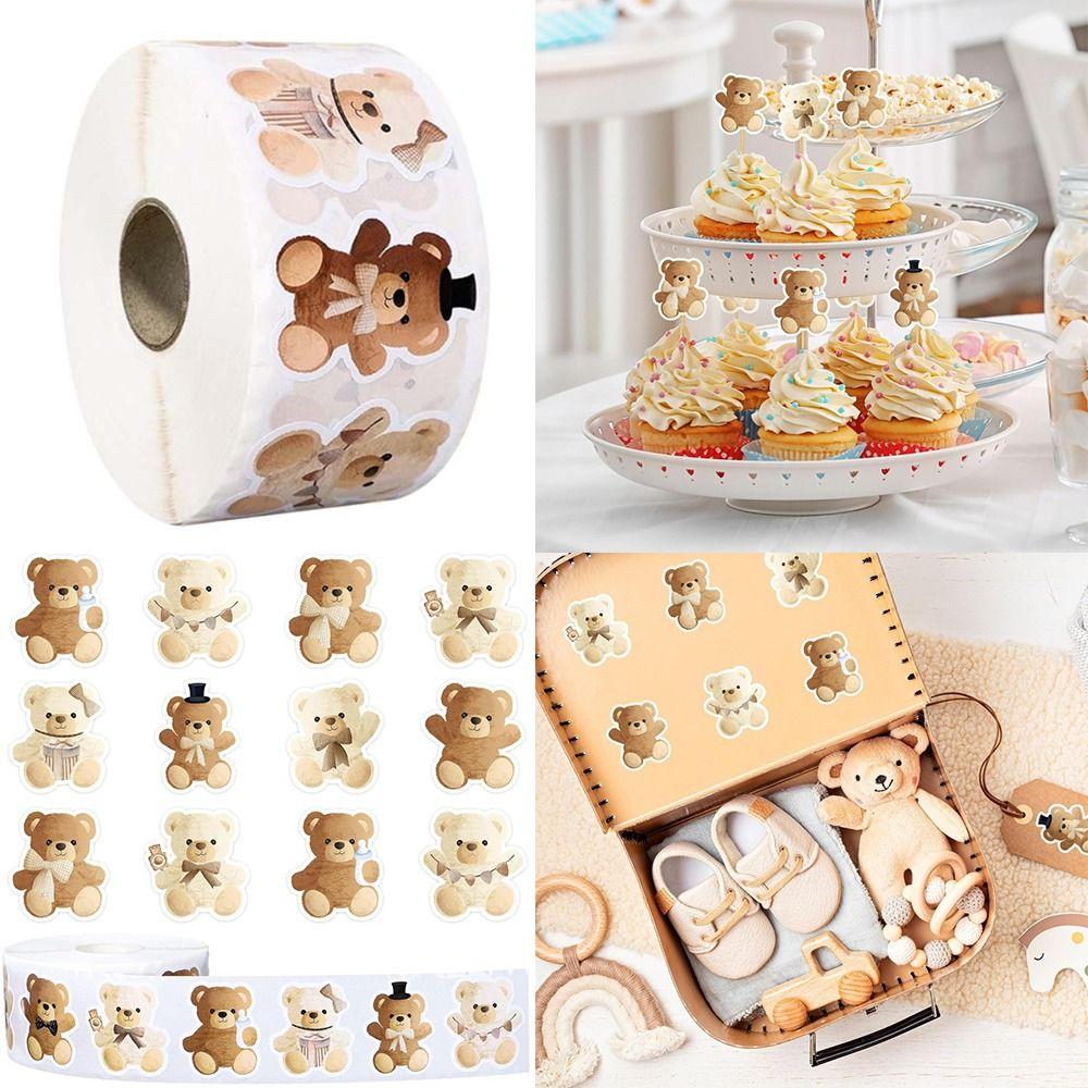 

500PCS Ornament Cartoon Bear Sticker Multicolor Scrapbook Sticker Funny Kawaii Bear Decal