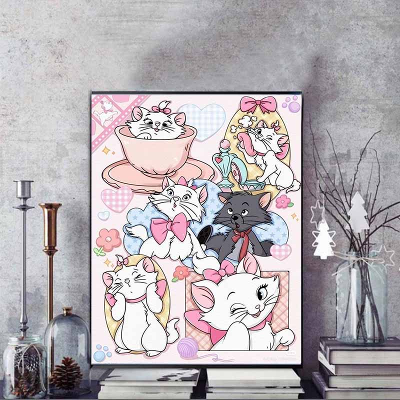 Disney Diamond Painting Marie Cat A Sweet and Adorable Collection of Illustrations DIY Crafts 5D Mosaic Embroidery Hobby Gifts Home Decor