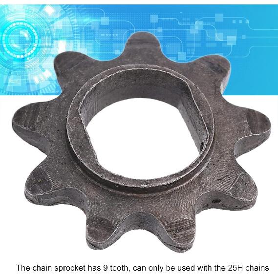 VBESTLIFE Motor Sprocket, 9T 25H Engine Pinion Gear Chain Sprocket H Shaped for MY1020 Motor Engine