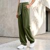 Women's Plus Size Loose Fit Wide Leg Straight Pants Color for Fall Casual Wear