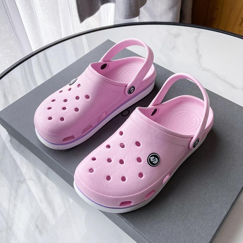 New hole shoes women's summer outer wear couple student cute beach shoes sandals shoes non-slip