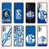 Capa Clássica S-Schalke-es 04 Padrão P Para Celular Samsung S 25,24,23,22,30,21,10,9,Ultra,Plus,Lite,FE,4,5 G Capa Preta Macia