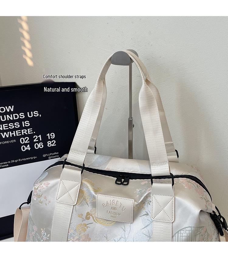 Torba podróżna na ramię w stylu chińskim z haftem o dużej pojemności