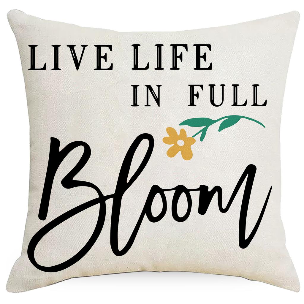 Spring Linen Pillowcase Home Sofa Car Office Bedroom Pillow Cushion Cover