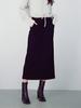 Acud Crepe Suede Bending Skirt _Black