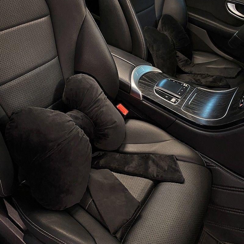 Car Headrest Bowknot Neck Support Pillow - Cervical Seat Cushion Pair
