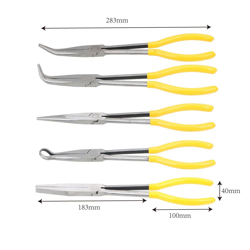 Extra Long Nose Pliers Straight Bent Tip Mechanic Equipment Hand Tools 1Pc