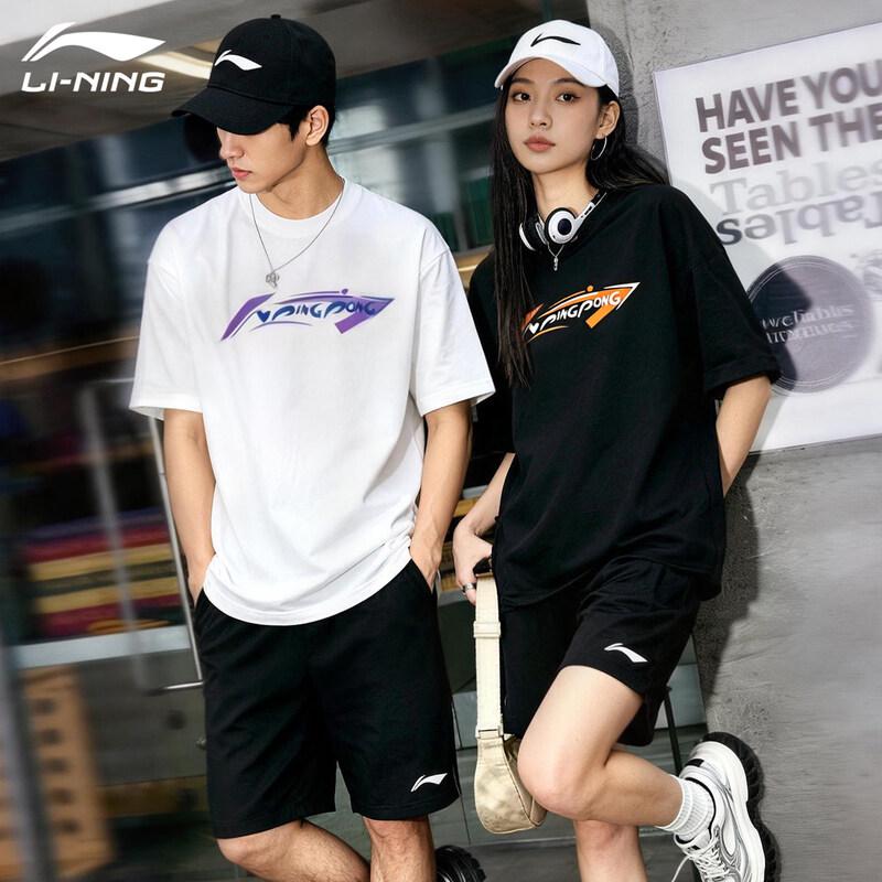 Унисекс быстросохнущий спортивный комплект LI-NING (Футболка с коротким рукавом и шорты) 3XL