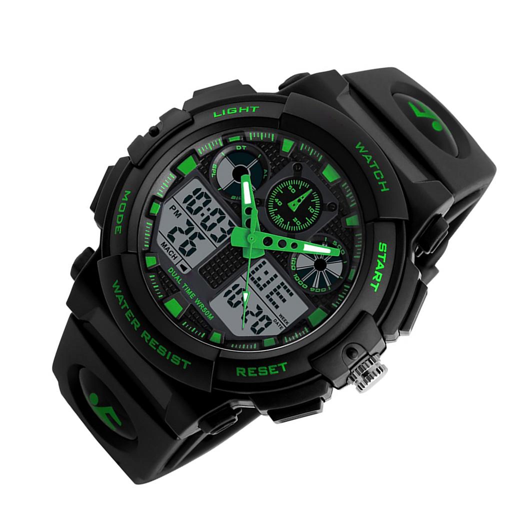   1270 Quartz Digital Electronic Men Watch Fashion Casual Outdoor Sports Male Wristwatch Dual Time Date Week Stopwatch Alarm 5  Waterproof Lumin