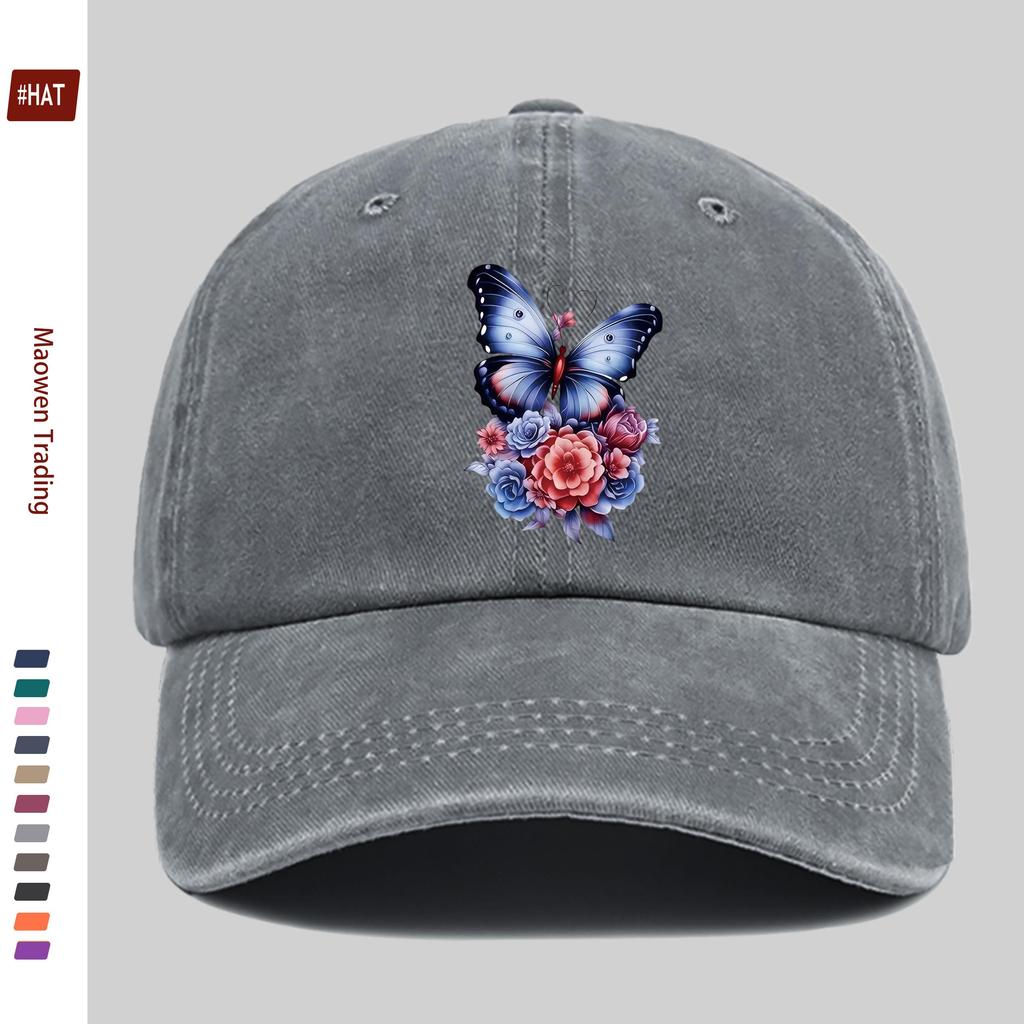 Pc Pcs Adjustable Trucker Baseball Cap with Butterfly Floral Print Snapback Buckle Closure Lightweight Suitable for Men