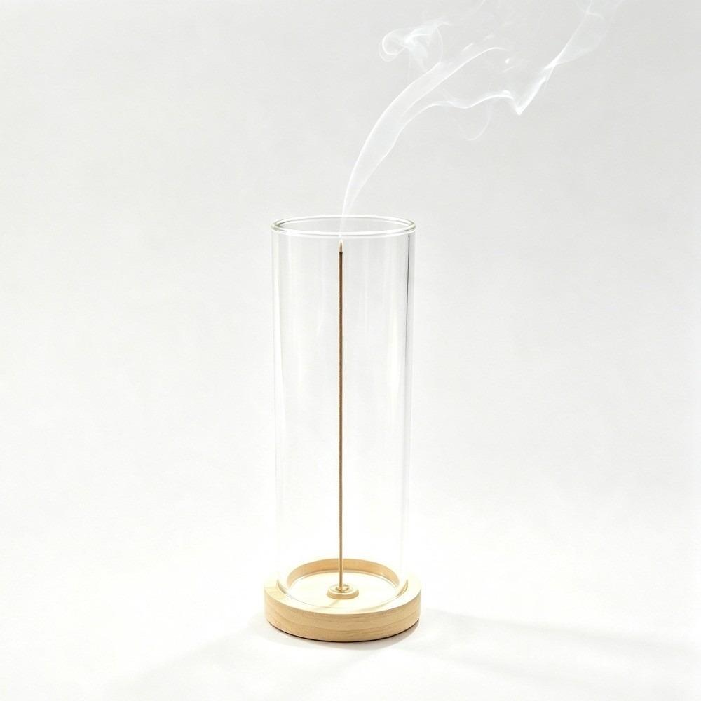 Transparent Glass Incense Holder Zen Style Anti-Ash Flying Incense Burner Ash Catcher Yoga