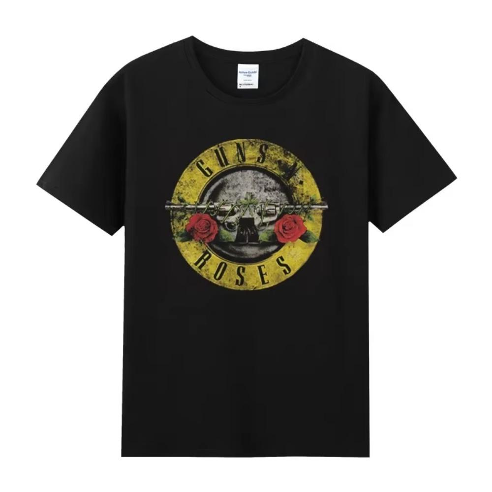Hot Sale Men's T Shirt 100%Cotton Vintage Hard Band Men and Women Te Hip Hop Clothing Music Hip Hop Guns N Roses Y2k Tops
