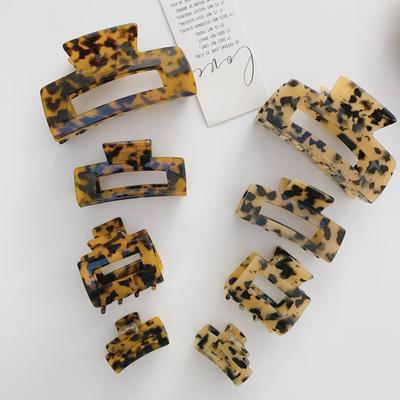 Barrette rétro française à imprimé léopard pour frange et cheveux cassants