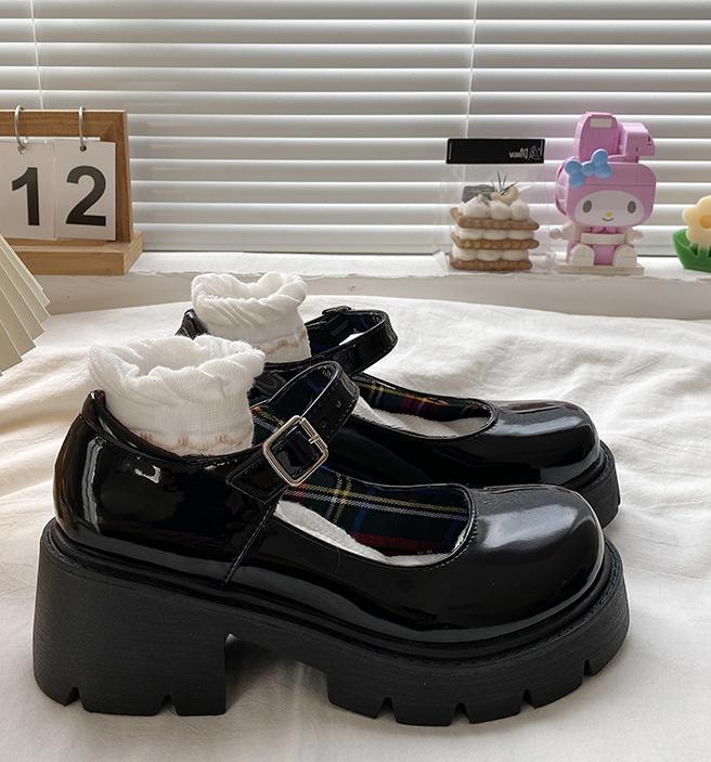 

Мода 2024 Новые Женские Элегантные Удобные Туфли Мэри Джейн с Неглубоким Вырезом, Простые Туфли на Платформе с Каблуком Лолита, Женские Туфли для Женщин 36