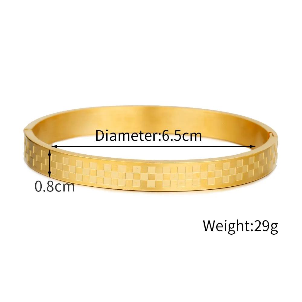 Diamant Check Open Armband Mode Armband Heren Retro Trendy Mat Check Armband