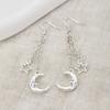 Gothic Crescent Moon Star Pendant Earrings Women's  Personality Simple Pagan Jewelry Party Gift