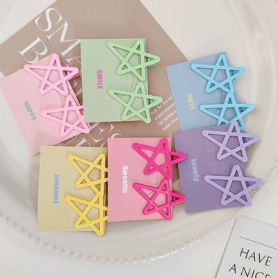 2pc Colorful Star Hairpin Hair Side Clips Claw for Kids Childs Women Girls Vintage Gift Hair Accessories Ornamen