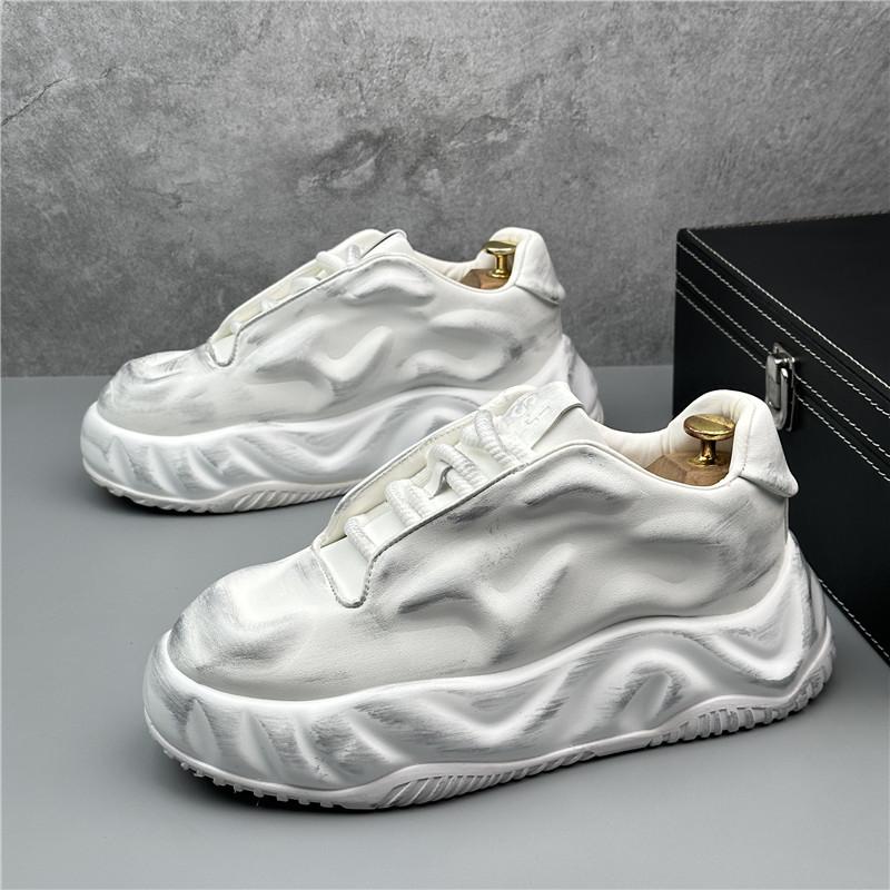 New Designer Vintage Unique Men's All Match Platform Causal Shoes Male Flats Moccasins Walking Clunky Sneakers