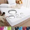 Waterproof Fitted Bedsheet Solid Color Mattress Protector Cover Elastic Bed Sheet Bedroom Bed Protector Cover (No Pillowcase)