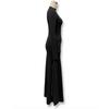 Elegant European Slim Fit Bodycon Dress - Autumn/Winter Collection, Solid Color, Pleated, Flowy, Belted Design