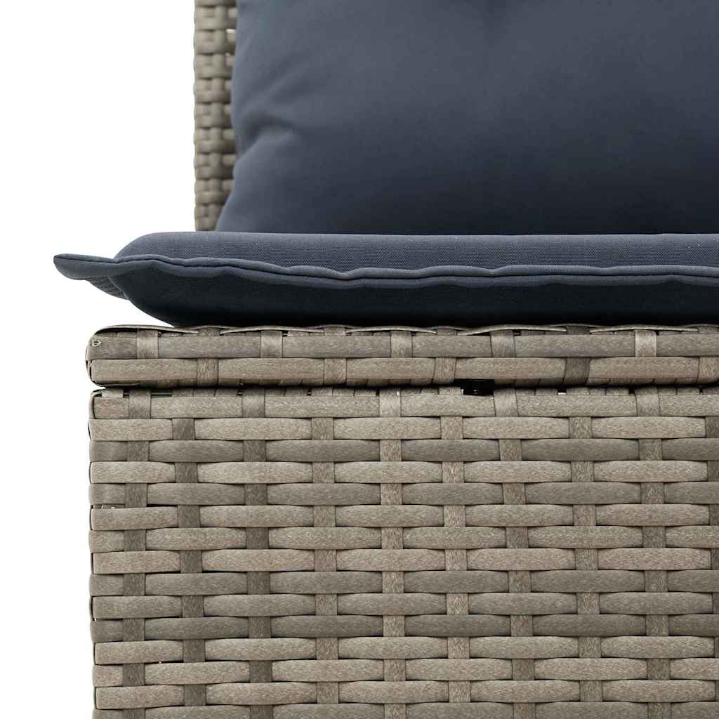 Garden Sofa Set 8 Pieces Gray Poly Rattan