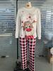 European Christmas Reindeer Print Family Matching Pajama Set - Long Sleeve