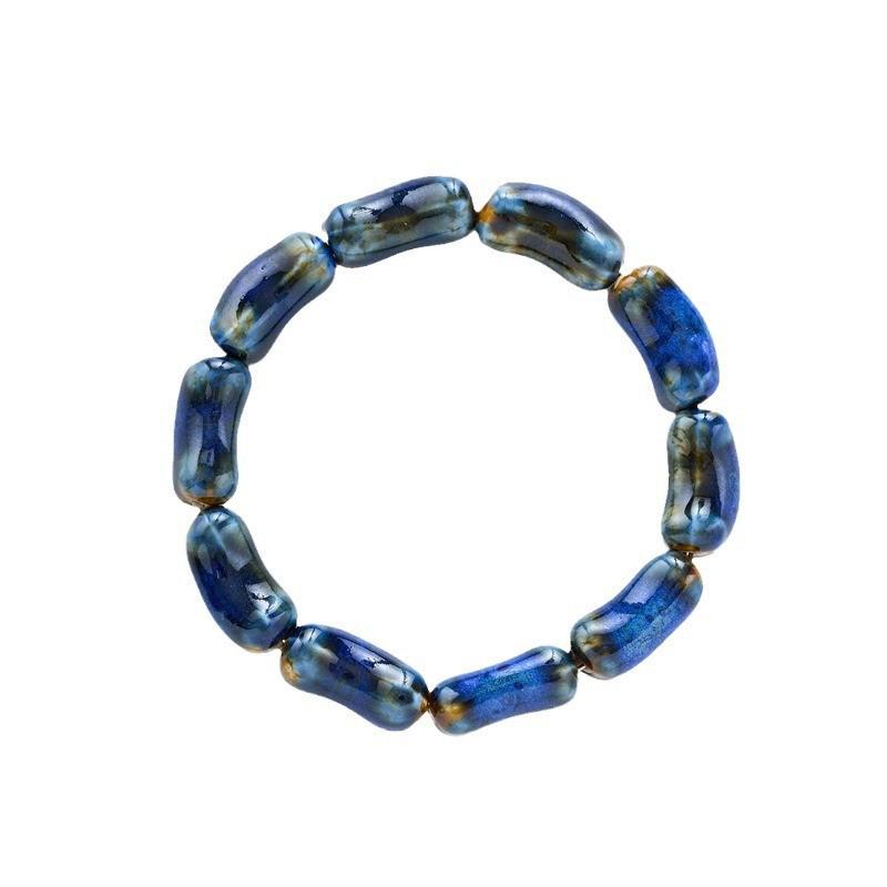 Ethnic Bone Ceramic Beaded Bracelet - Unisex Chinese Style for Couples, Students & Friends