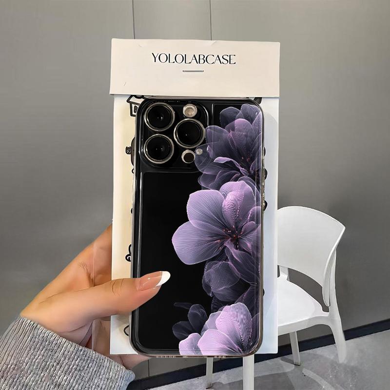 Fortschrittliche Lila Blume Handyhülle Für IPhone 17 16 15 14 13 12 11 Pro Max 16E XR X XS Max 7 8 Plus INS Einfache Weiche Hülle