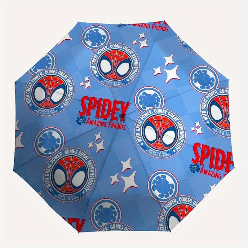 Spider-Man Fashion Umbrella, Automatic Opening and Closing Cartoon Design, Iron Ribs and Handle, 8 Ribs, Suitable for All Occasions and Trav