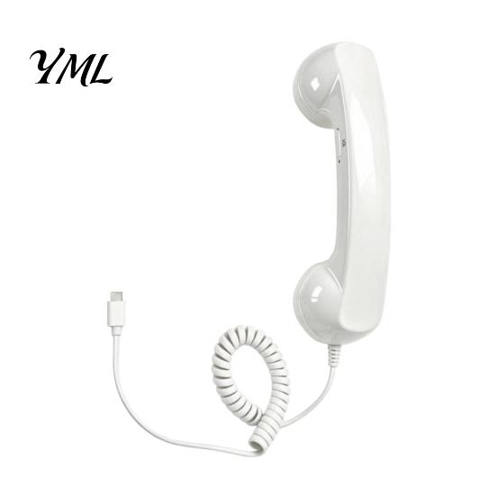 Type-C Landline Telephone Handset Vintage Receiver for Cell Phone, 3.5mm Wired Retro Phone Handset, Universal Smartphone Handheld