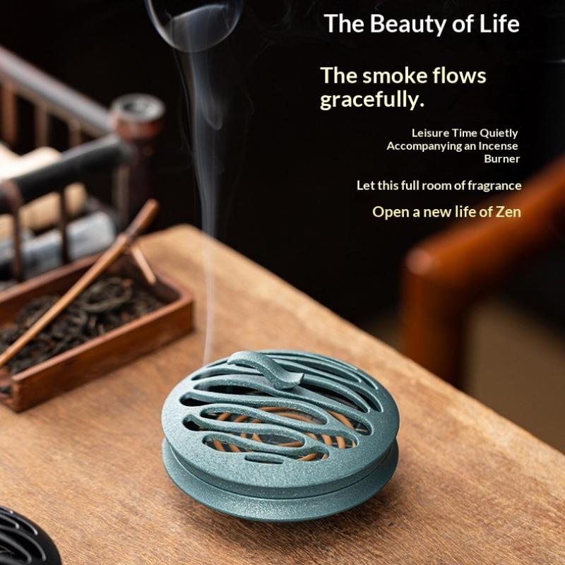 Creative Retro Hollow Zinc Alloy Backflow Incense Holder - Home Decor Fragrance Incense Burner Censer