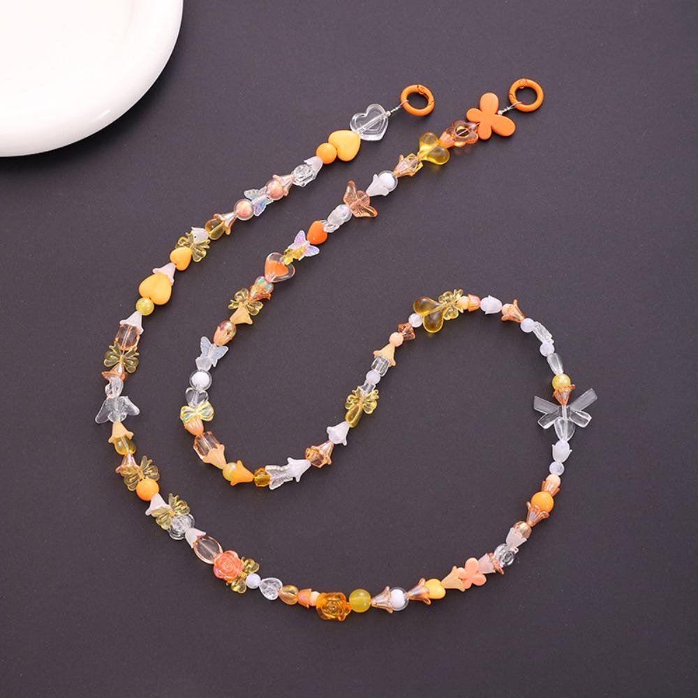 Long-style Beaded Crossbody Phone Chain Anti Loss Phone Neck Straps  Earphone Case Strap
