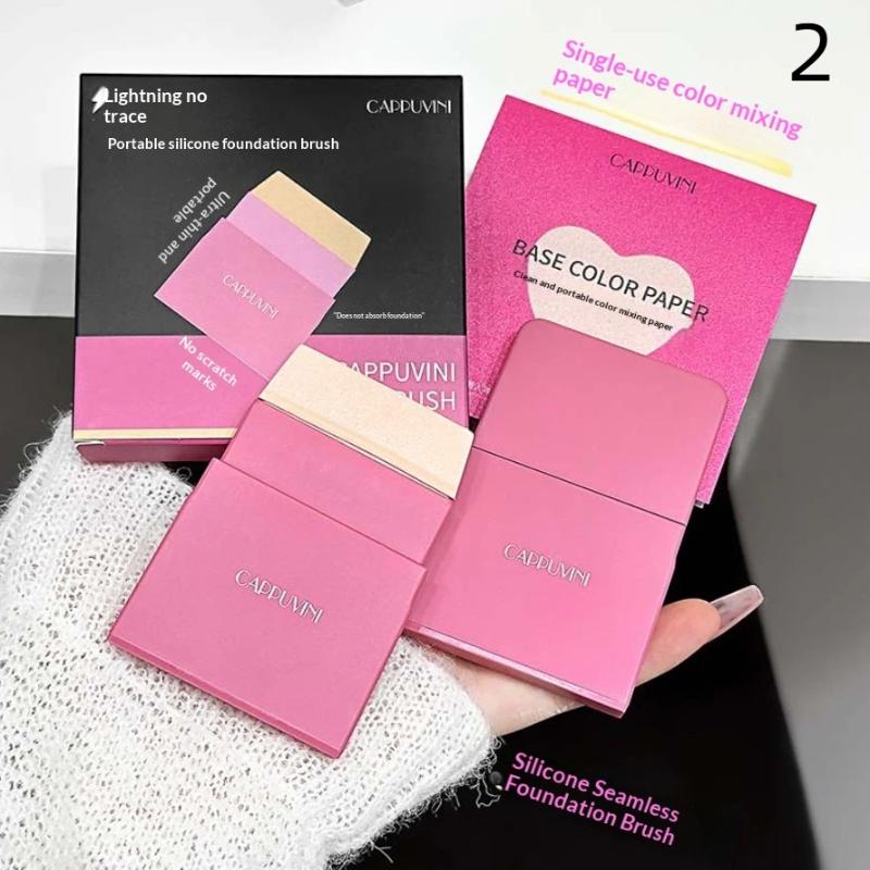 100 Sheets Disposable Makeup Mixing Palette Paper Makeup Mixing Palette Concealer Color Mixing Stripes Foundation Blending Paper