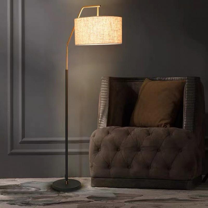 Nordic Minimalist Floor Lamp: Luxury Fabric Shade for Living Room, Bedroom, or Coffee Table