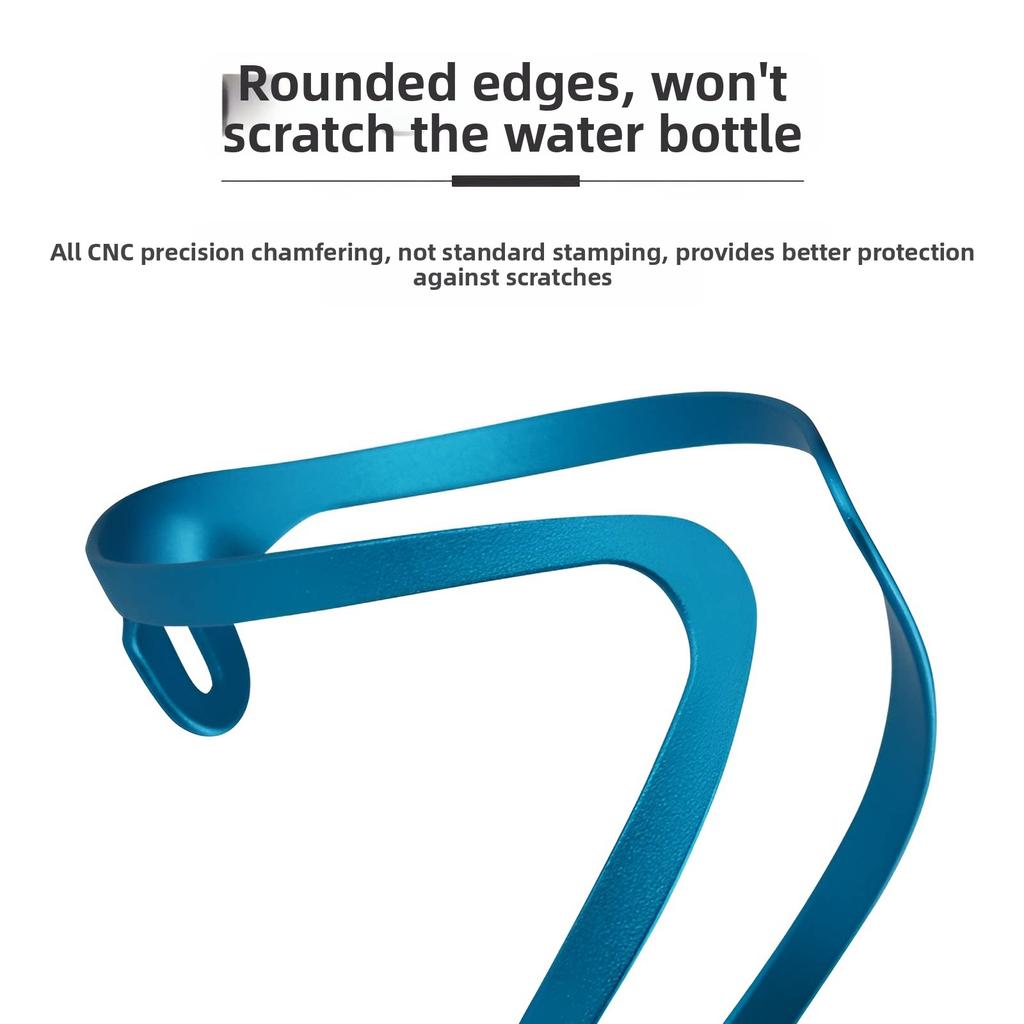 Bicycle Water Bottle Cage Ultra-Lightweight Aluminum Monolithic Construction Rounded Edges Non-Marring Durable Secure Fit