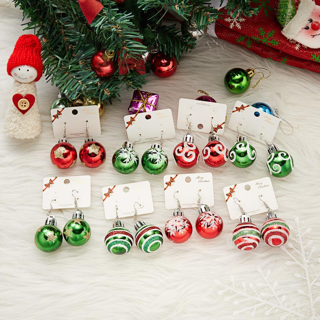 Fashion Christmas Earrings 2024 New Creative Christmas Bulb Drop Earrings For Women Christmas Gift Colorful Ball Dangle Earrings