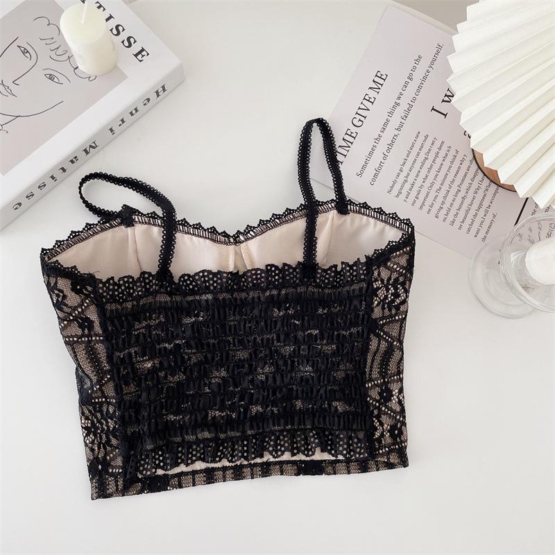 Letní krajkový top s volným zadkem a tílkem