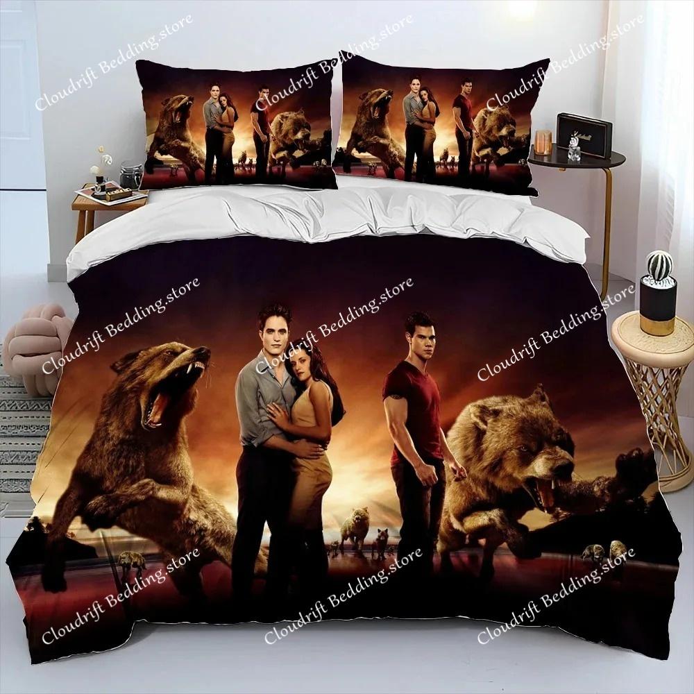 3D The Twilight Saga HD Printed Comforter Bedding Set,Duvet Cover Bed Set Quilt Cover Pillowcase,king Queen Size Bedding Set Kid
