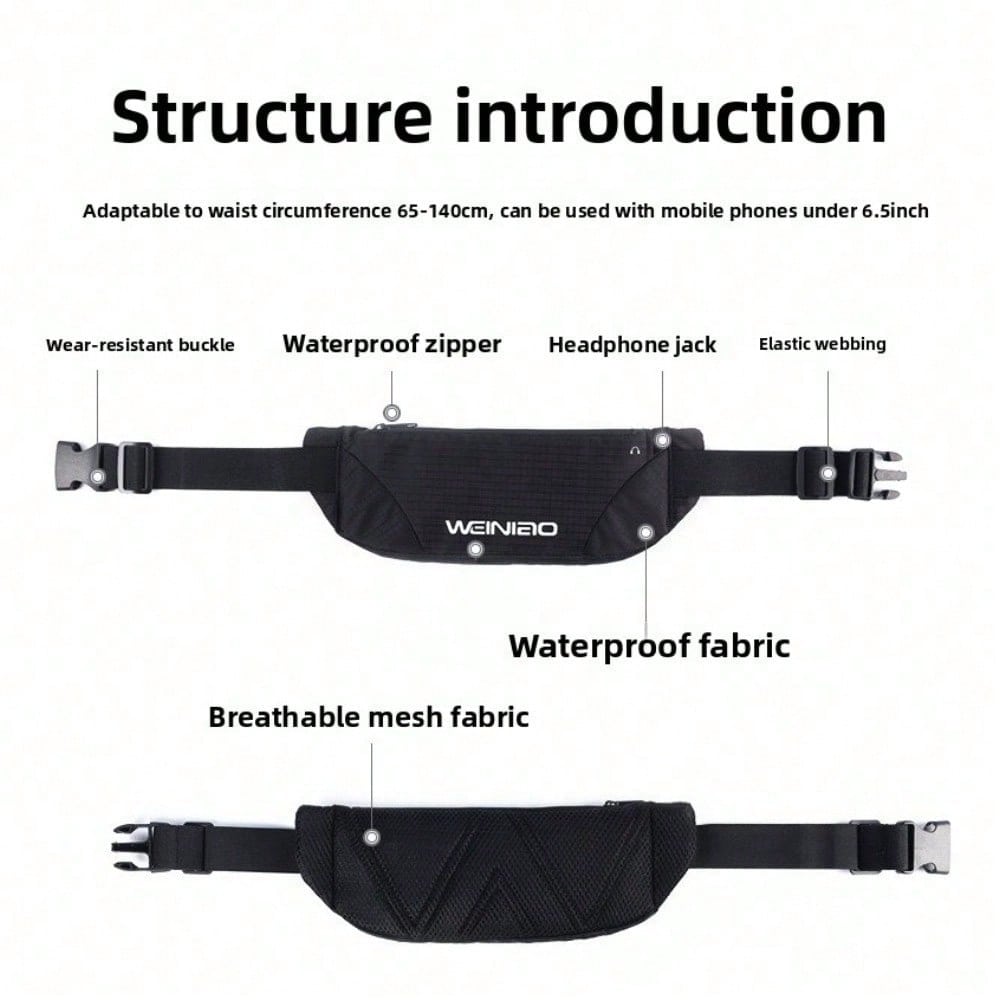 Sports Running Fanny Pack Women's Mobile Phone Fanny Pack Men's Equipment Fitness Bag Ultra-thin Invisible Belt Multifunctional Waterproof